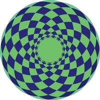 Abstract green blue checkered sphere design vector