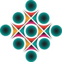 Teal circle abstract geometric design vector