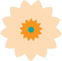 a large orange flower with a green center vector
