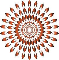 Orange flame mandala abstract design for print vector