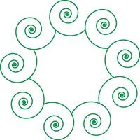 a green spiral design on a white background vector