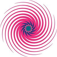 Vibrant pink and blue swirl pattern with central geometric element vector