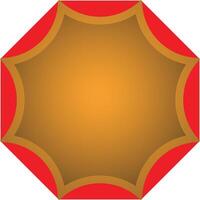 Octagonal red and gold umbrella design vector