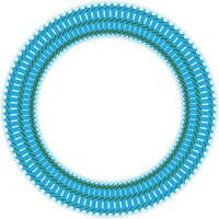 Vibrant circular geometric pattern with blue and green hues vector