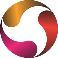 Abstract circular gradient color design vector