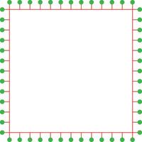 a square with green dots on it vector