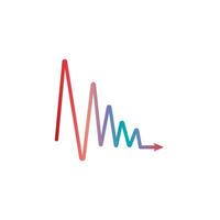 Multicolored graph trending downward icon vector