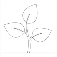 Natural Plant in One Continuous Line Art Clean Minimal Botanical Design vector