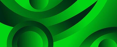 Green abstract background gradient wave shape circle concept design. Illustration vector