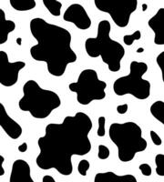 Seamless pattern of black cow fur print isolated on white vector
