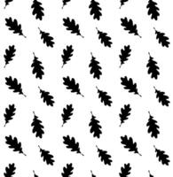 Seamless pattern of hand drawn oak leaf isolated vector