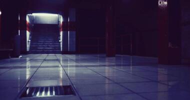 CGI Mysterious underground passageway with dim lighting in an abandoned space video