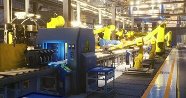 CGI Robotic arms automate assembly in modern manufacturing video