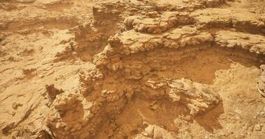 CGI Unique geological formations highlighting textures and layers in arid landscape video
