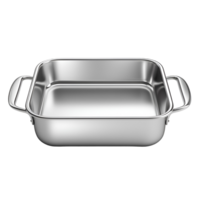 Empty Silver Metal Bowl for Kitchen Use on Transparent Background png