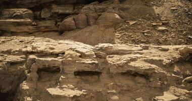 CGI Large rock formations are visible at a remote desert location during daytime video