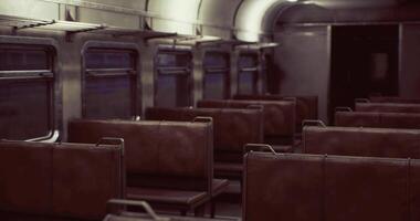 CGI Journey through an empty train compartment during quiet hours of travel video