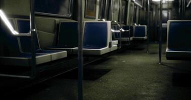 CGI Empty subway train interior during off peak hours in a major city video