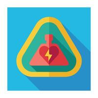 Defibrillator Heart Health Flat Icon Design for Emergency Medical Services vector