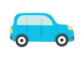 A image of a car, hand-drawn.A blue car highlighted on a white background. A graphic element. illustration of a car. illustration vector