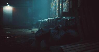 CGI Mysterious alleyway illuminated by soft light during nighttime exploration video