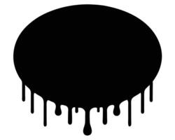 Black paint dripping effect from a dark circle on a clean crisp white background vector