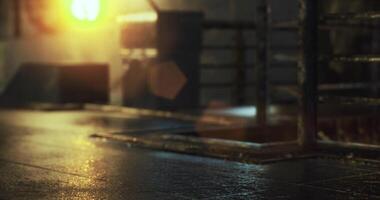 CGI Sunlight streams through a window illuminating a rustic industrial space video