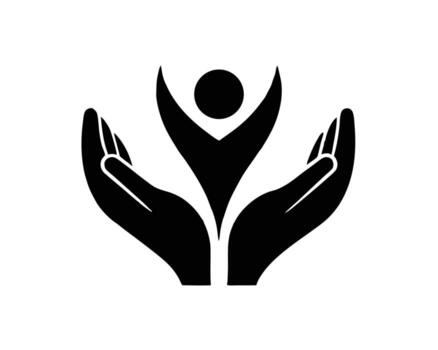 Abstract representation of protection security care and support for a person or a group. vector