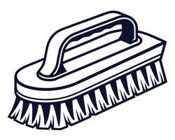 Clean illustration of a cleaning brush with handle isolated on white background for design elements vector
