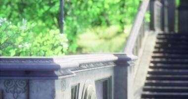 CGI Stairway leading through a lush green park on a sunny day video