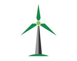 Simple illustration depicting a wind turbine generating sustainable and renewable energy resources vector