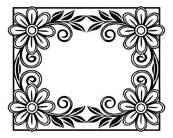 Elegant floral frame design featuring flowers and swirls perfect for decorative purposes and invitations vector