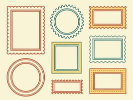 Collection of colorful and decorative vintage frames and borders for artistic design purposes vector