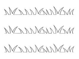Simple black and white hand drawn grass border illustrations for various design concepts. vector