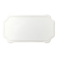 White rectangular sign with ornate border isolated on transparent background png