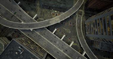 CGI Highway interchange and urban landscape during daylight hours video