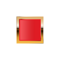 Elegant Red Square with Sparkling Gold Border Isolated on Transparent Background png