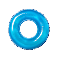 Blue inflatable ring pool float isolated on transparent background png