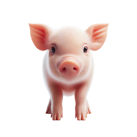 A small, adorable piglet stands confidently, showcasing its round face and expressive eyes. The soft pink skin and small ears add to its charm, creating a delightful presence png