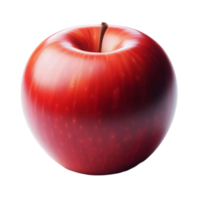 A fresh red apple displays its glossy skin and smooth texture under bright light, emphasizing its rich color and inviting appearance, perfect for a healthy snack png
