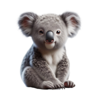 A young koala is sitting comfortably, showcasing its soft, furry coat and playful demeanor. The setting highlights the koala's natural charm, inviting warmth and joy png