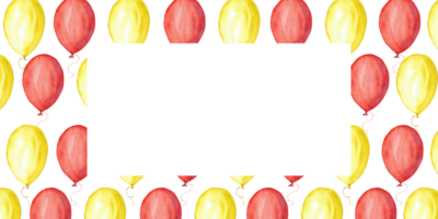 Colorful balloon border design for celebrations and festivities. End of course. Back to school. For certificate, diploma, invitation, card. Copy space. Horizontal banner, template png
