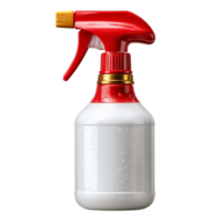 A spray bottle with a red handle and a yellow nozzle png