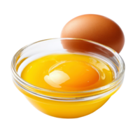 An egg in a bowl with a yellow yolk png