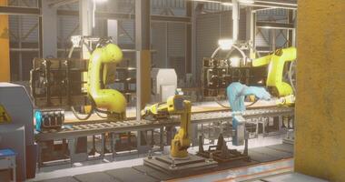 CGI Advanced robotics in action at a modern manufacturing facility video