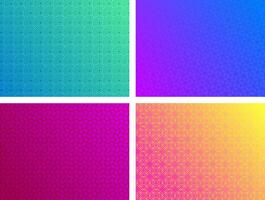 Modern pattern with abstract geometric line texture in gradient pink, orange, purple, blue, and green. vector
