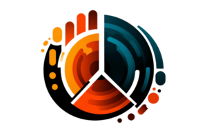A logo with a circle and a wave pattern png