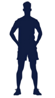 A silhouette of a man standing in front of a black background png
