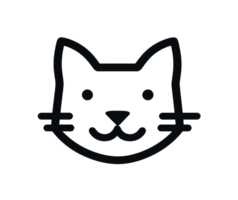A black cat icon on a black background png