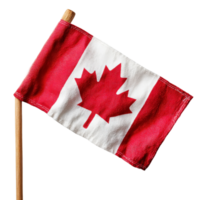 Canadian flag on a stick isolated on black background png